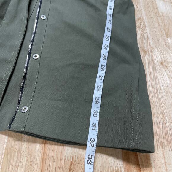 RTA NWT Sivan One Shoulder Mini Dress Size XS Tomboy Green Zipper Accent Button - Picture 9 of 11